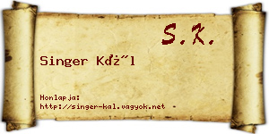 Singer Kál névjegykártya